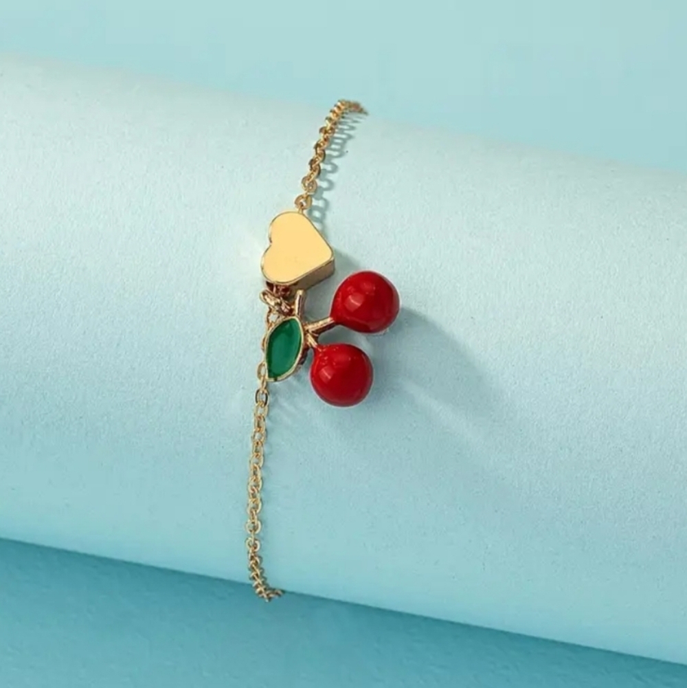 NEW! Trendy Cherry Charm Bracelet – Perfect for Any Occasion